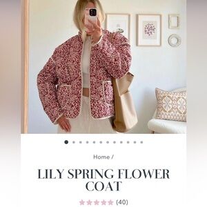 Nordic Peace Lily Spring Flower Coat, NWT